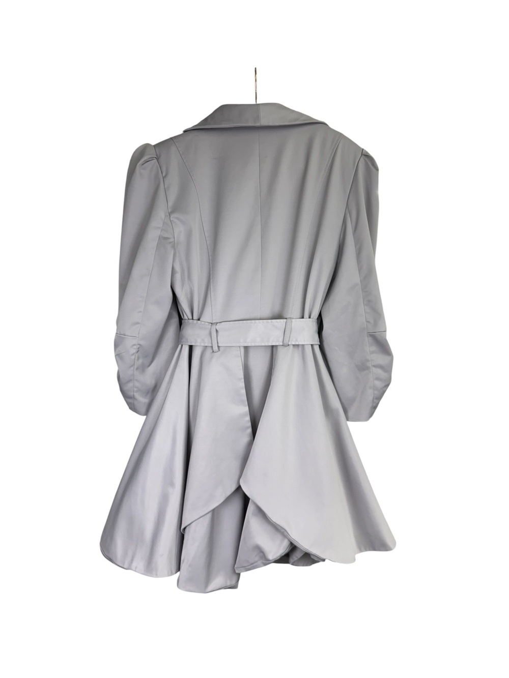 Bebe.   Gray Trench Coat with Tailored Silhouette and Cinched Waist - Picture 5 of 14